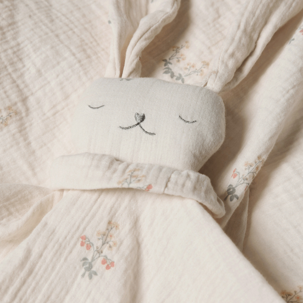 Knuffeldoekje konijn - Biologisch katoen - Muslin Bunny - La Fraise Print - Garbo&Friends - productfoto
