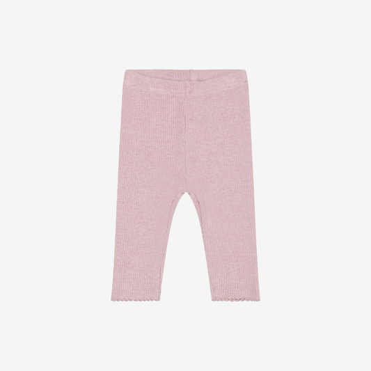 Legging Melange Rib - Modal/katoen - Pale Mauve Melange/Roze - Fixoni - voorkant