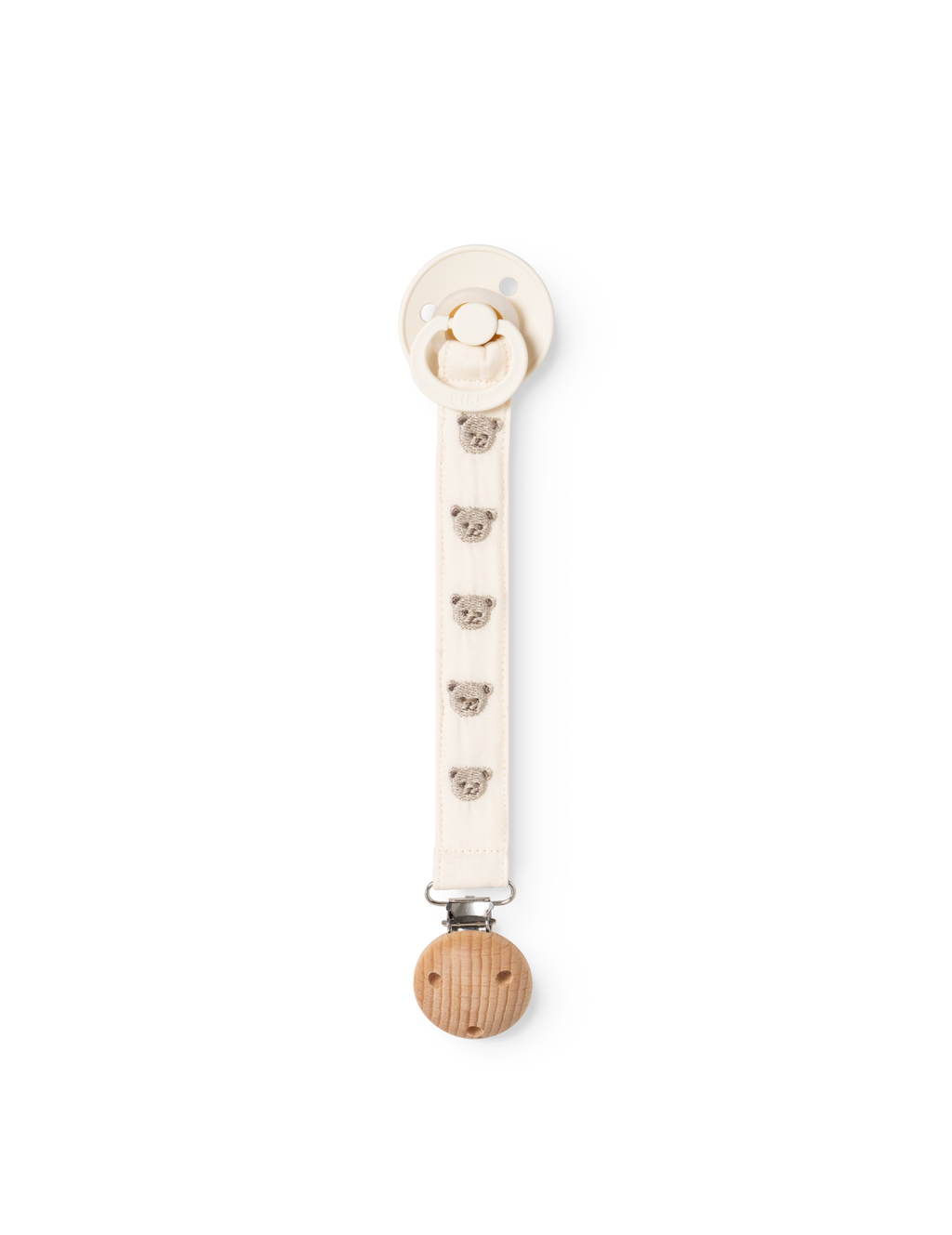 Pacifier clip Alo with embroidered teddy bears - Teddybears Embroidery - MarMar Copenhagen