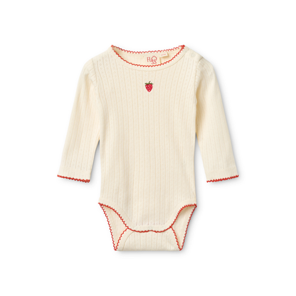 Pointelle romper Flora – Gentle Cream – Katoen – Flöss