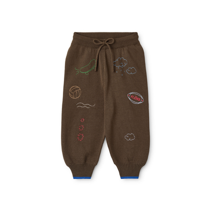 Gebreide joggingbroek Gustav – Mosswood – 100% katoen – Flöss
