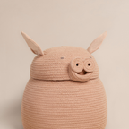 Basket Peggy the Pig - Opbergmand varken - Rose - Ø 32 × 30 cm - Lorena Canals - productfoto - afbeelding 3
