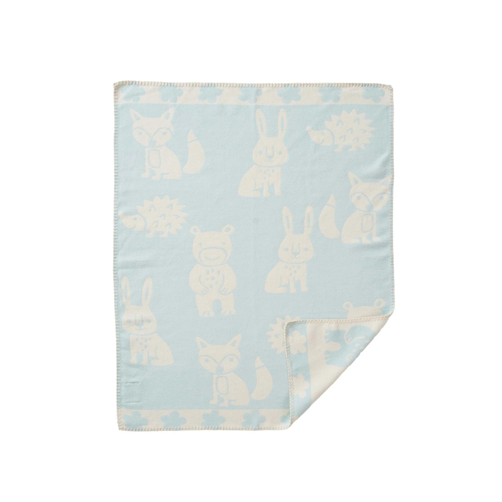 Wiegdeken eco katoen - 70x90cm - Smile - Bosdieren - Klippan - productfoto - afbeelding 2