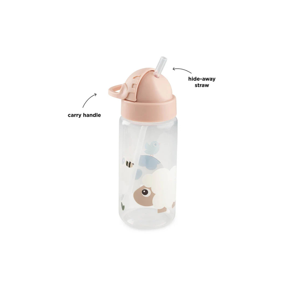 Drinkfles met rietje - Straw bottle - Tiny farm - Powder - 350 ml - Done by Deer - productfoto - afbeelding 2