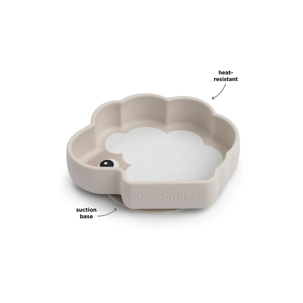 Zuignap bordje Schaap - Silicone Stick&Stay bowl - Sheepy - Sand - Done by Deer - productfoto - afbeelding 3