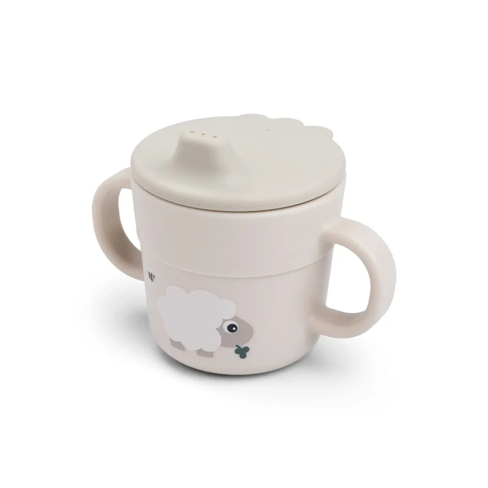 Training cup - Two handles - Foodie spout cup - Tiny farm - Sand - Done by Deer