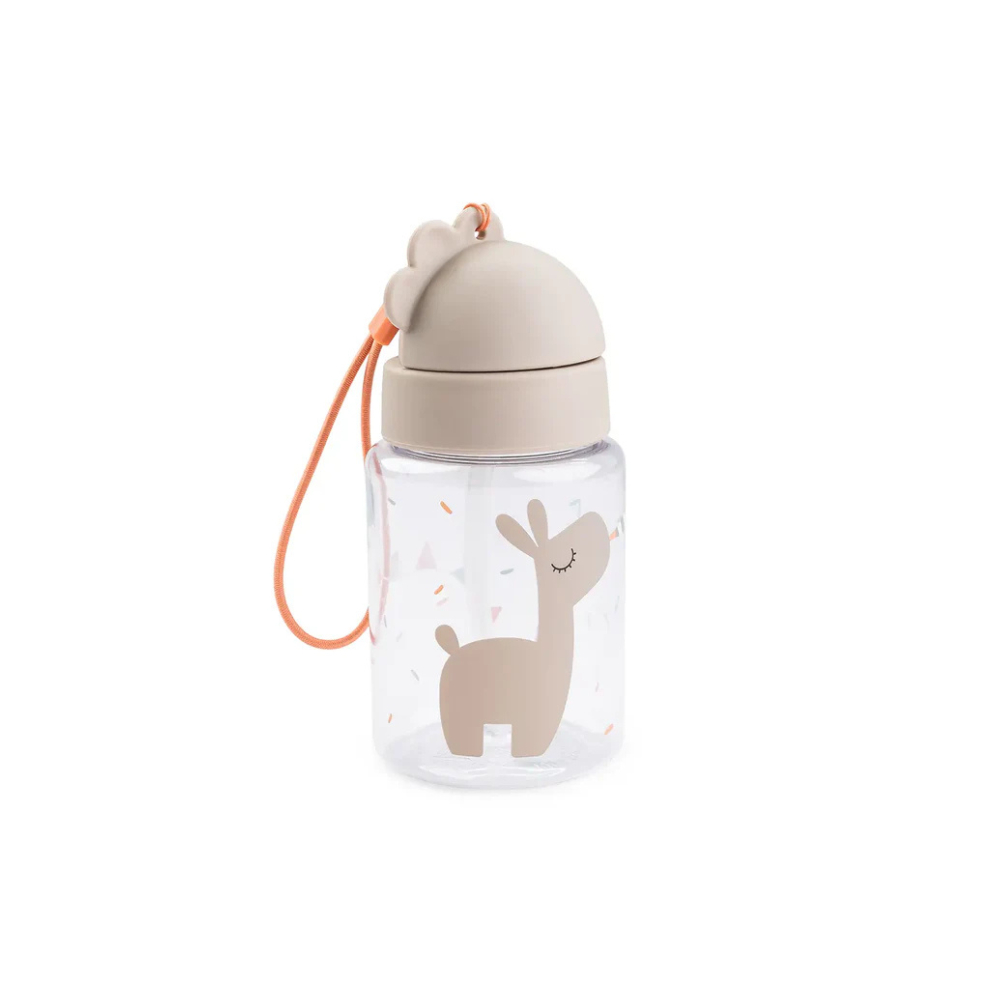 Drinking bottle with straw - Straw bottle - Celebration - Sand - 280 ml - Done by Deer