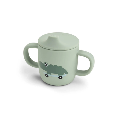 Silicone Drinking Cup with 2 Handles - Spout Cup - Croco - Green - Done by Deer