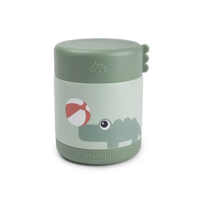 Thermo insulated food jar - Playground - Croco/Green - 300 ml - Done by Deer