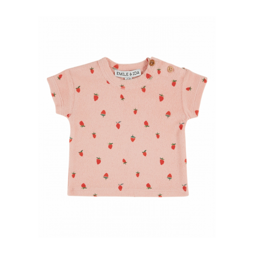 T-Shirt Frottee - T-Shirt Frottee - Rosa/Erdbeeren - Emile et Ida