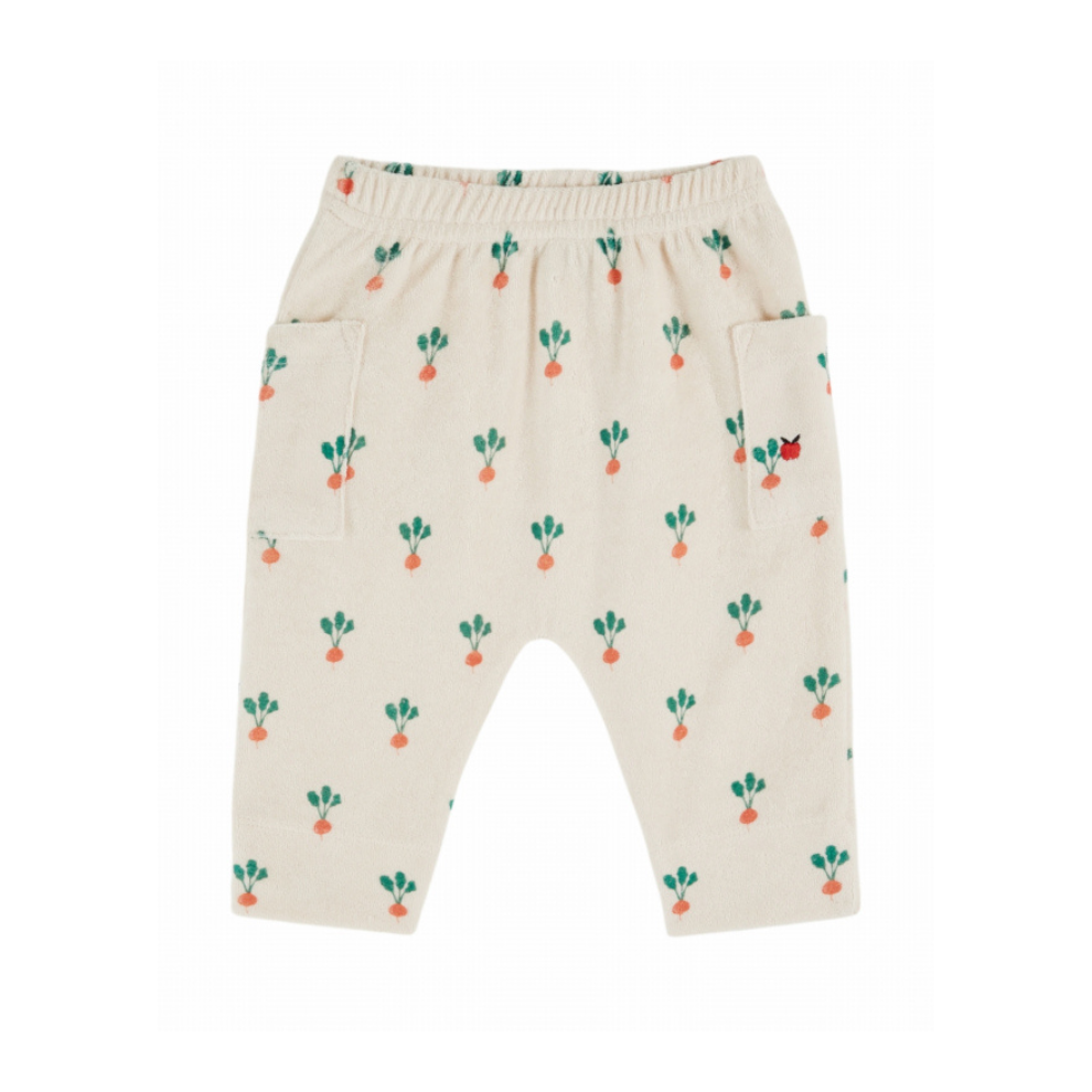 Broekje badstof - Sarouel Eponge - Biologisch katoen mix - Bietjes/Off white - Emile et Ida