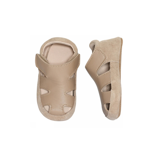 Leren sandaal slofjes - Babyslofjes - Desert Taupe - Melton