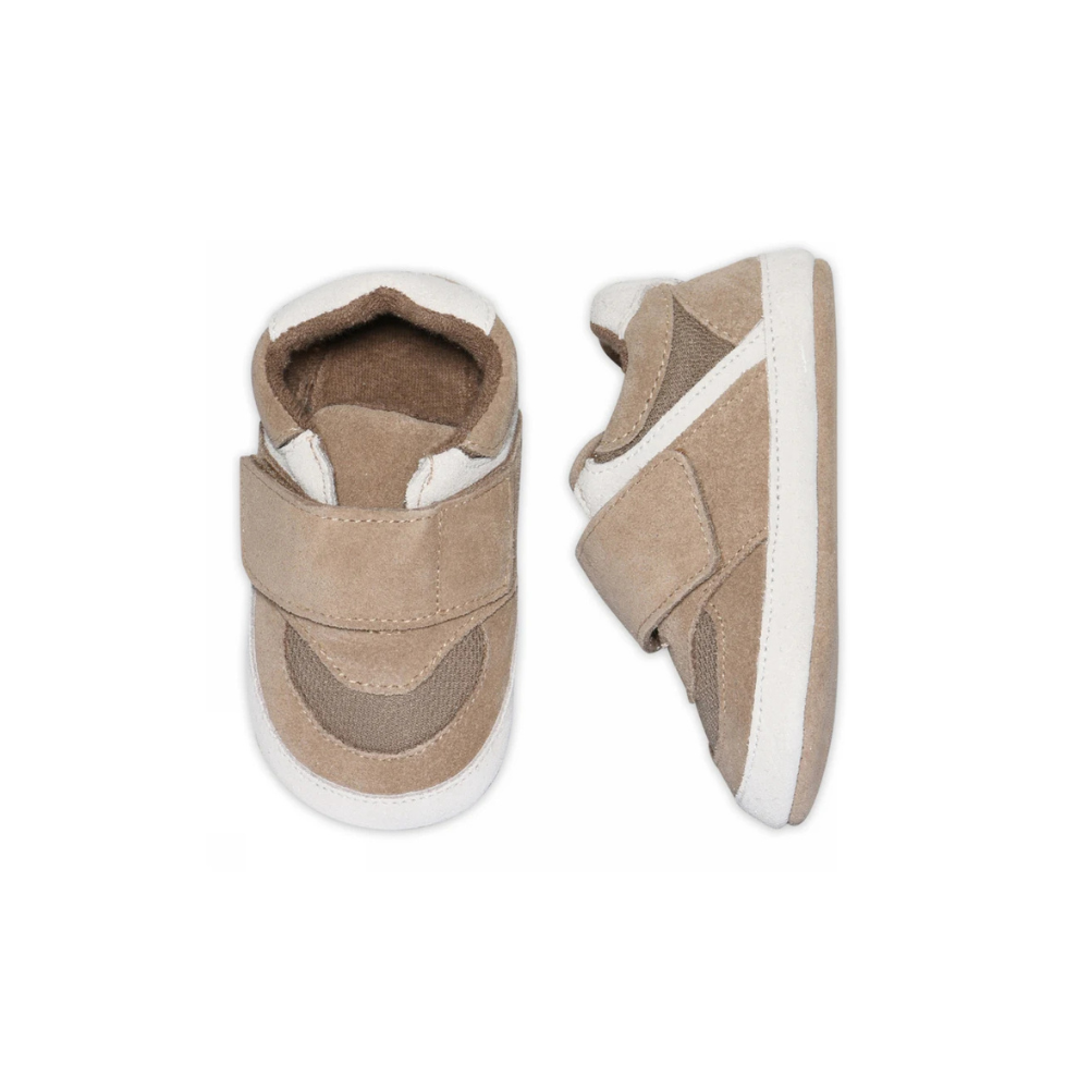 Baby Booties Sneaker Look - Suede & Mesh - Beige/Natural - Melton