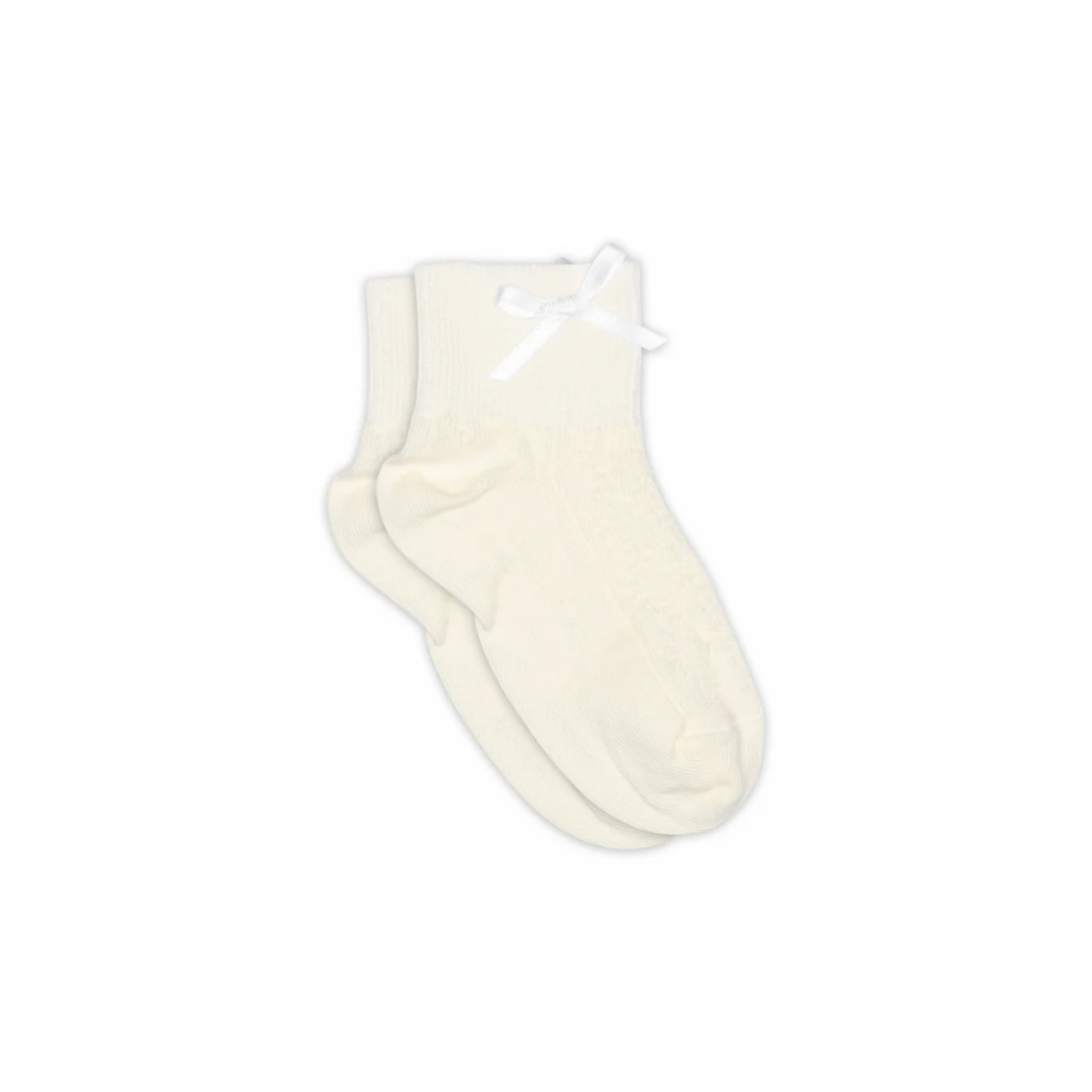 Pointelle sokjes met strikje - Una short sock bow - MP Denmark