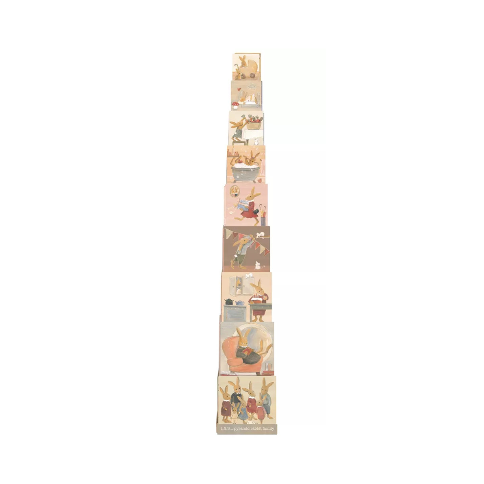 Stacking cubes - Rabbit family - FSC cardboard - Egmont Toys