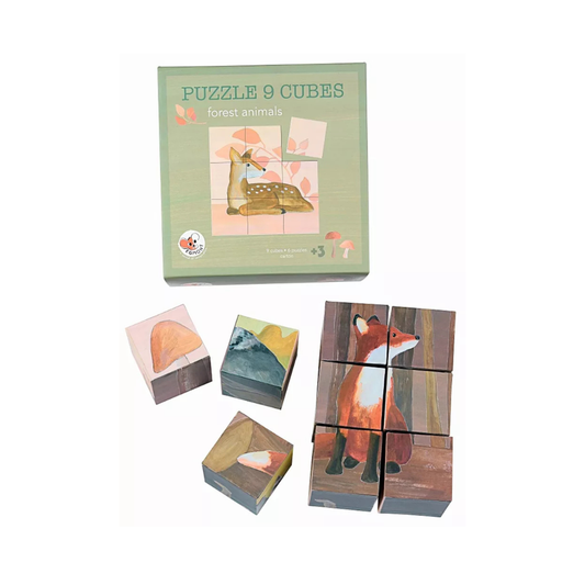 Kubus puzzel - Bosdieren - 6 soorten - FSC karton - 3+ jaar - Egmont Toys