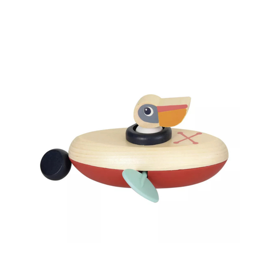Badspeeltje - Clockwork Water Pelican – Houten Opwind Badspeeltje - 2+ jaar - Egmont Toys
