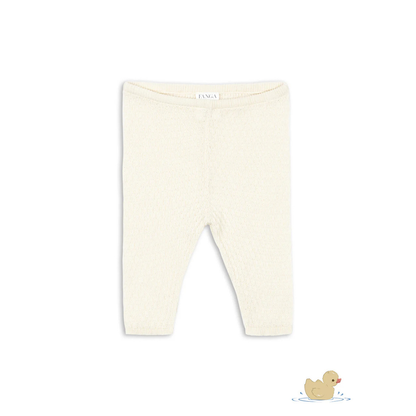 Venti Leggings - Antique White - Fine Knit Pointelle Pants - Organic Cotton - GOTS - Konges Sløjd