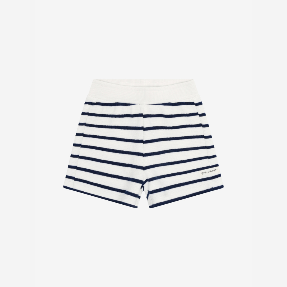 Gestreept Korte Broekje - Sweat Shorts - Medieval Blue Stripe - Katoen - En Fant