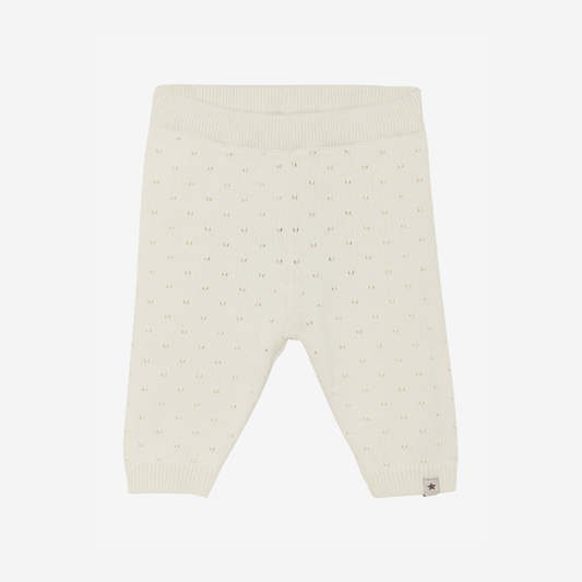 Gebreid broekje - Biologisch katoen - Antique White - Pants Knit Pointelle - Huttelihut