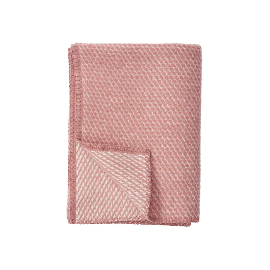 Crib or Cot Blanket Velvet - Pure new wool - Old Pink/Pink - Klippan