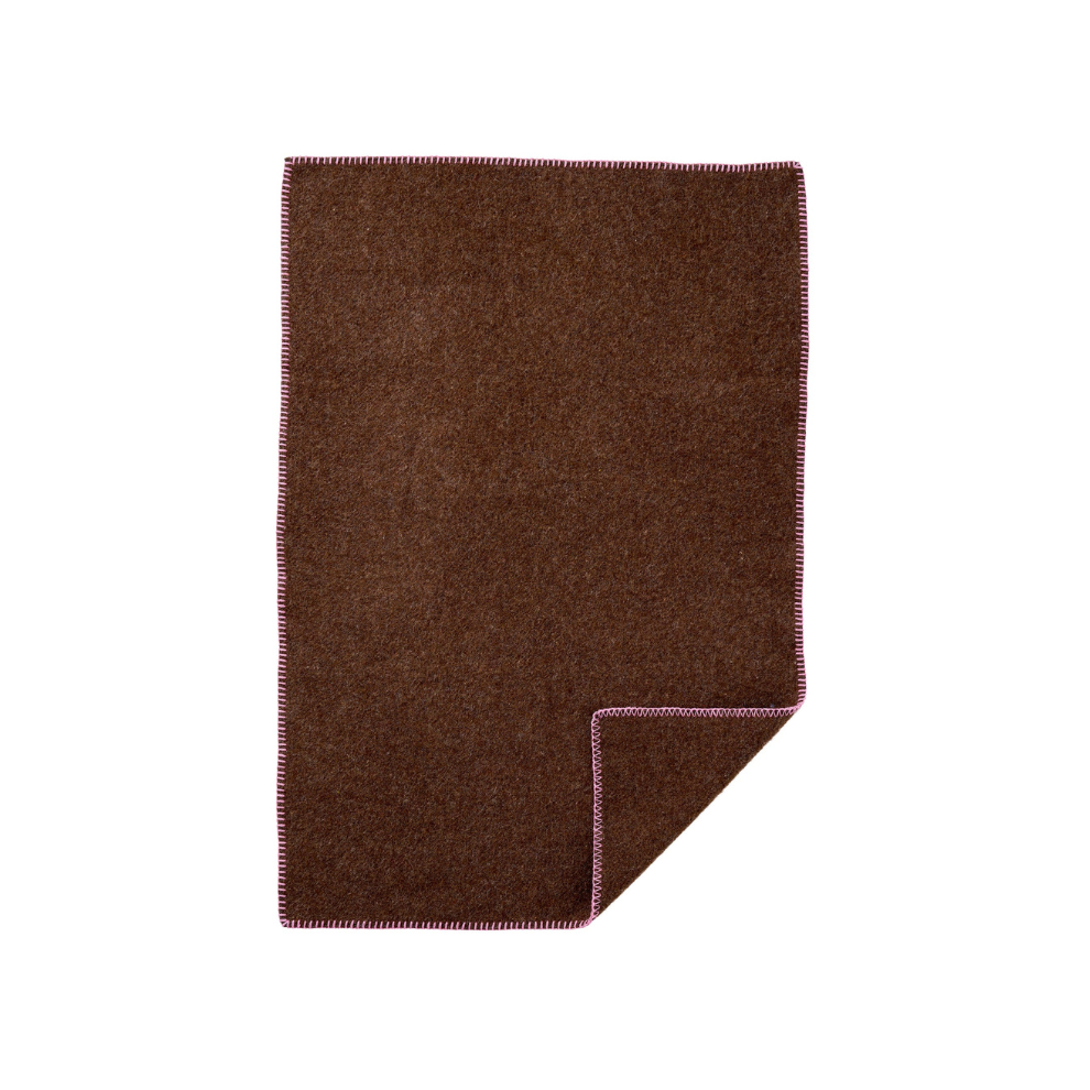 Cozy baby Crib Blanket - Organic wool - 65x90cm - Walnut/Pink - Klippan
