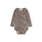 Babyromper Leo Body LS - Modal - Dark Brown Leo - MarMar Copenhagen - productfoto - afbeelding 2