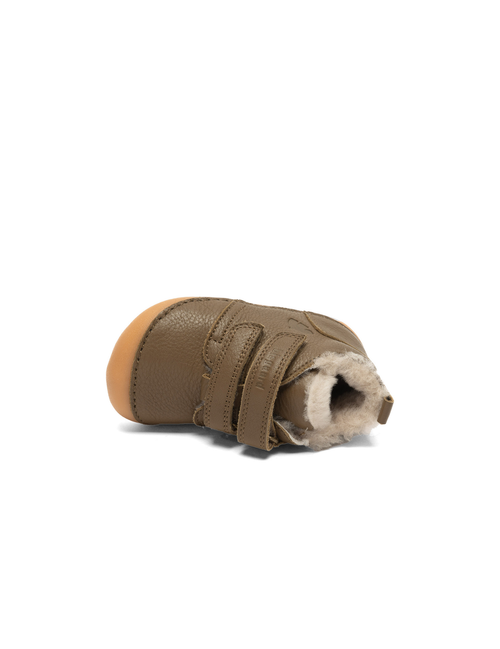 Barefoot Carter Lamb – Khaki – Mit Lammwolle gefüttert – Lauflernschuh – Bisgaard
