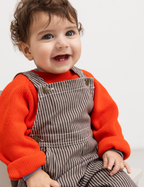Baby tuinbroek Ruben - Soft denim - Dark Brownie Stripe - MarMar Copenhagen - productfoto - afbeelding 4