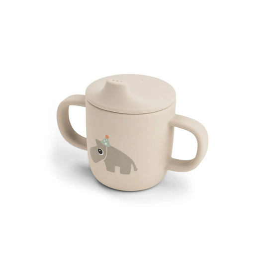 Siliconen drinkbeker met 2 handvatten - Tuitbeker - Celebration - Sand - Done by Deer