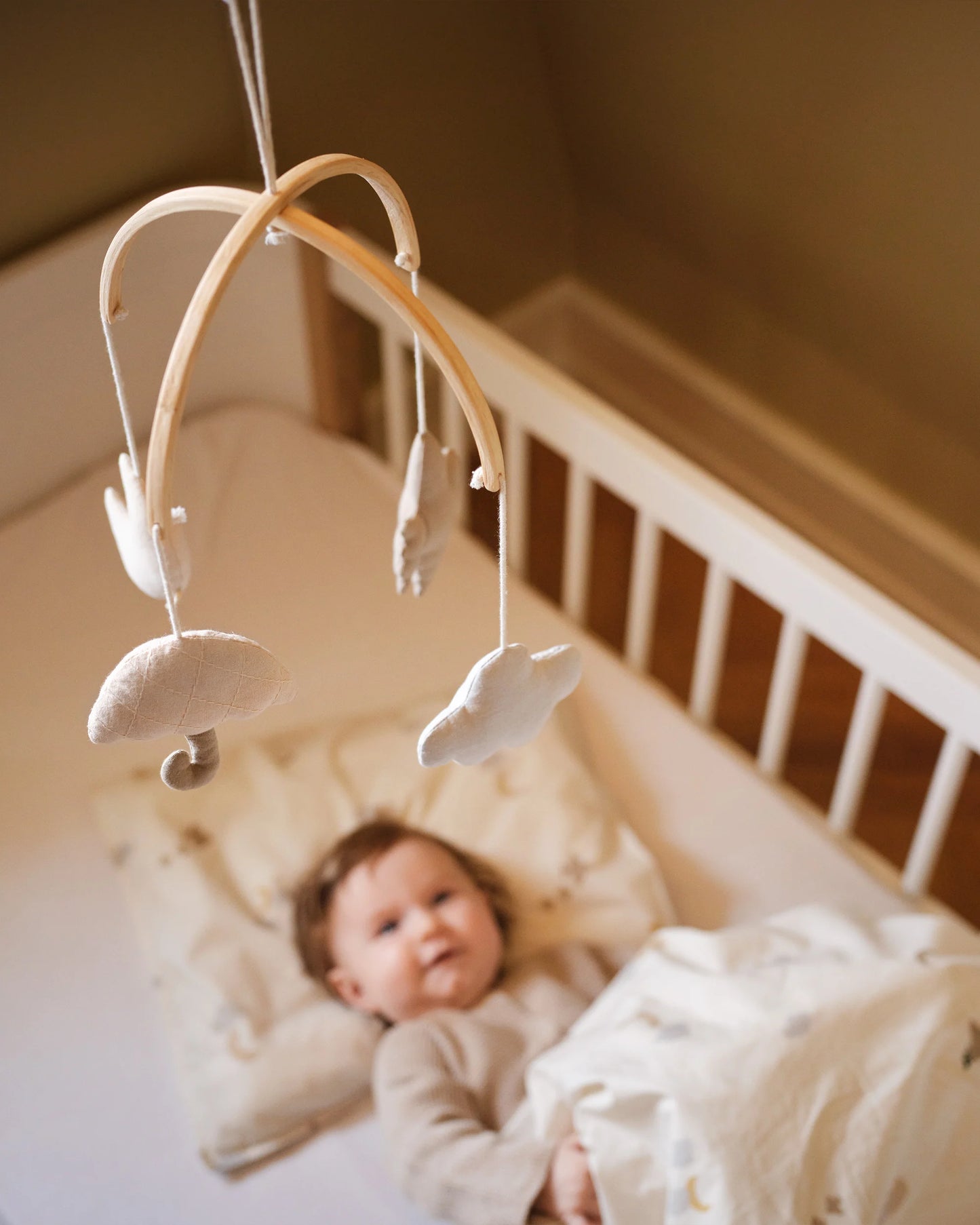Baby boxmobiel - Biologisch katoen - Beige - Moonboon