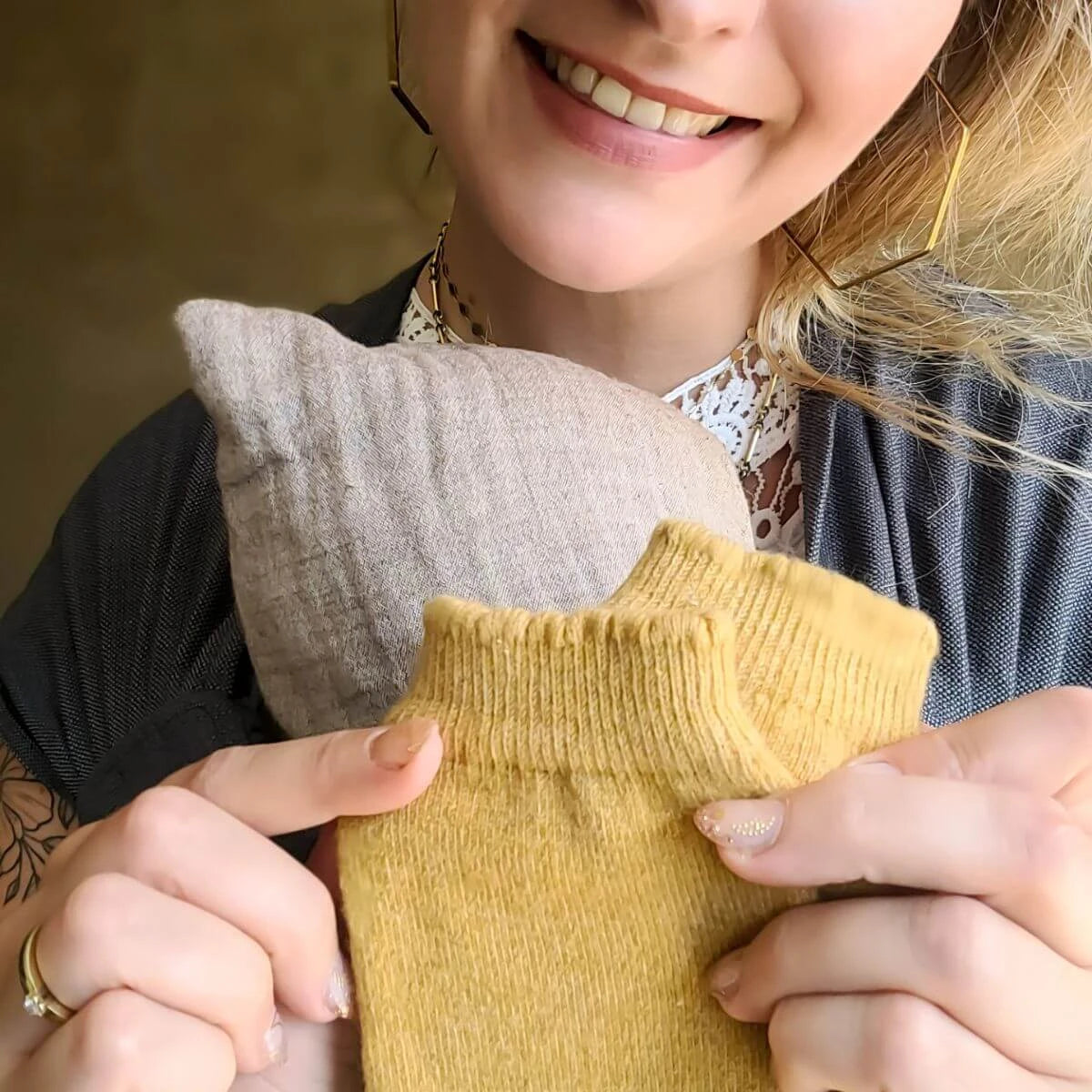 Baby Leg Warmers – Merino Gold – Woll-Beinstulpen für Babys – Merinowolle und Kaschmir – Hoppediz