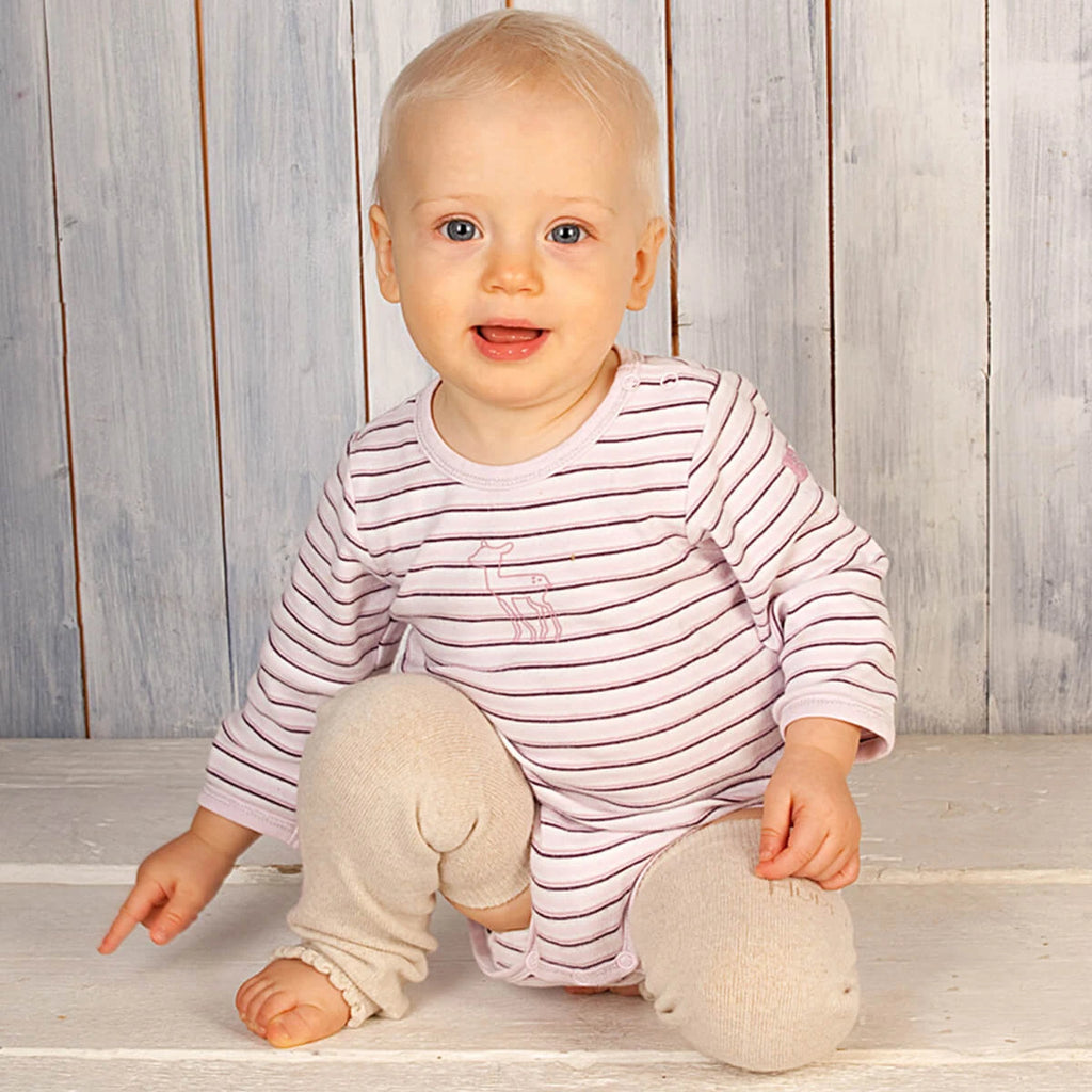 Baby Leg Warmers – Merino Uni Creme – Wollen babybeenwarmers – Merinowol en kasjmier – Hoppediz