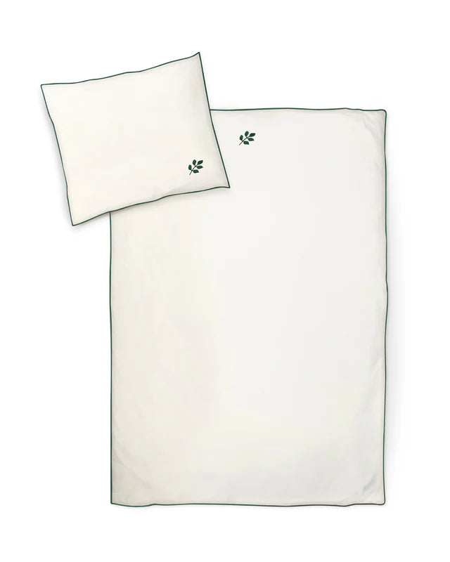 Junior Dekbed set - Leave embroidery - 100% biologisch katoen - 100x140 cm - Moonboon