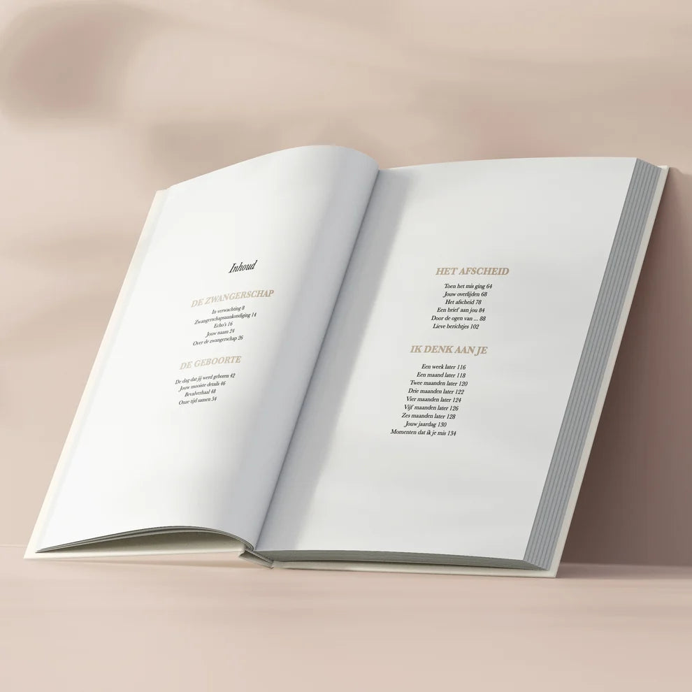 Nu jij hier niet meer bent – Keepsake Memory Book for Baby Loss – Birth Lines