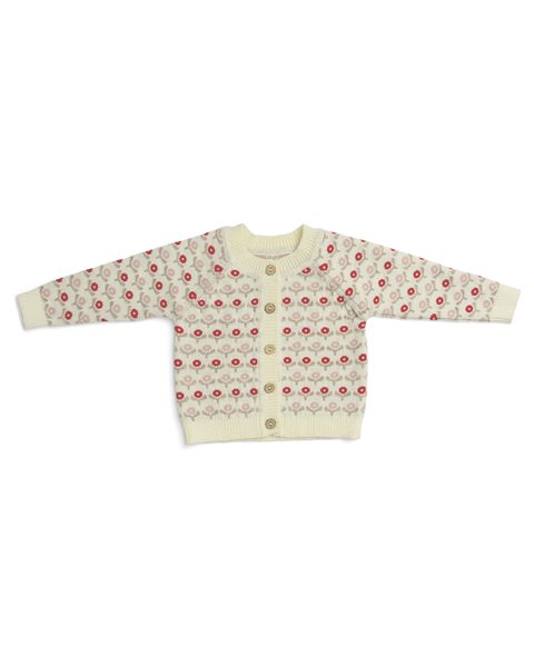Knitted Cardigan Flowers - Flower Garden – 100% merino wool - SmallStuff