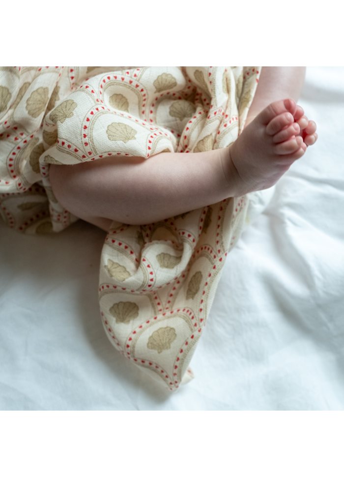 Hydrofiele swaddle Jana - Biologisch katoen - 120 x 120 cm - Block shell/schelpjes - That's mine