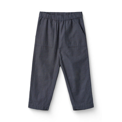 Pantalon broek - Biologisch katoen - Check blue - Copenhagen Colors voorkant
