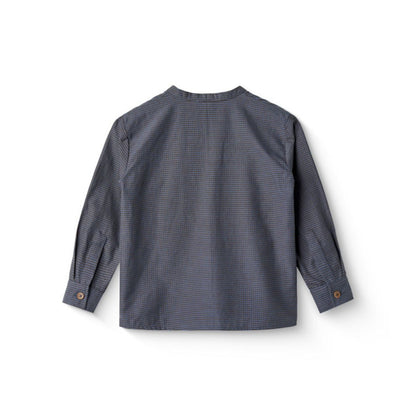Overhemd top - Biologisch katoen - Navy check - Copenhagen Colors achter