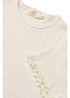 T-shirt pointelle - Hartjes - Biologisch katoen - Copenhagen Colors wit close up