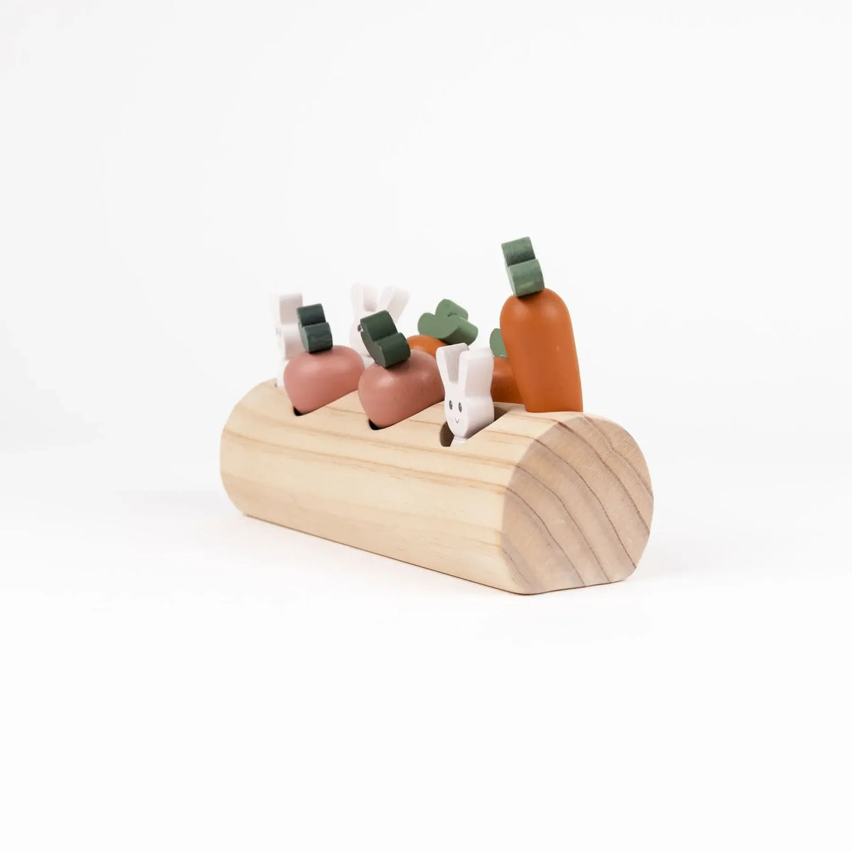 Boomstam Konijn en Groenten – Houten moestuin speelgoed met konijntjes – Egmont Toys