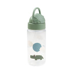 Drinkfles met rietje - Straw bottle - Happy Clouds - Croco/Green - 350 ml - Done by Deer