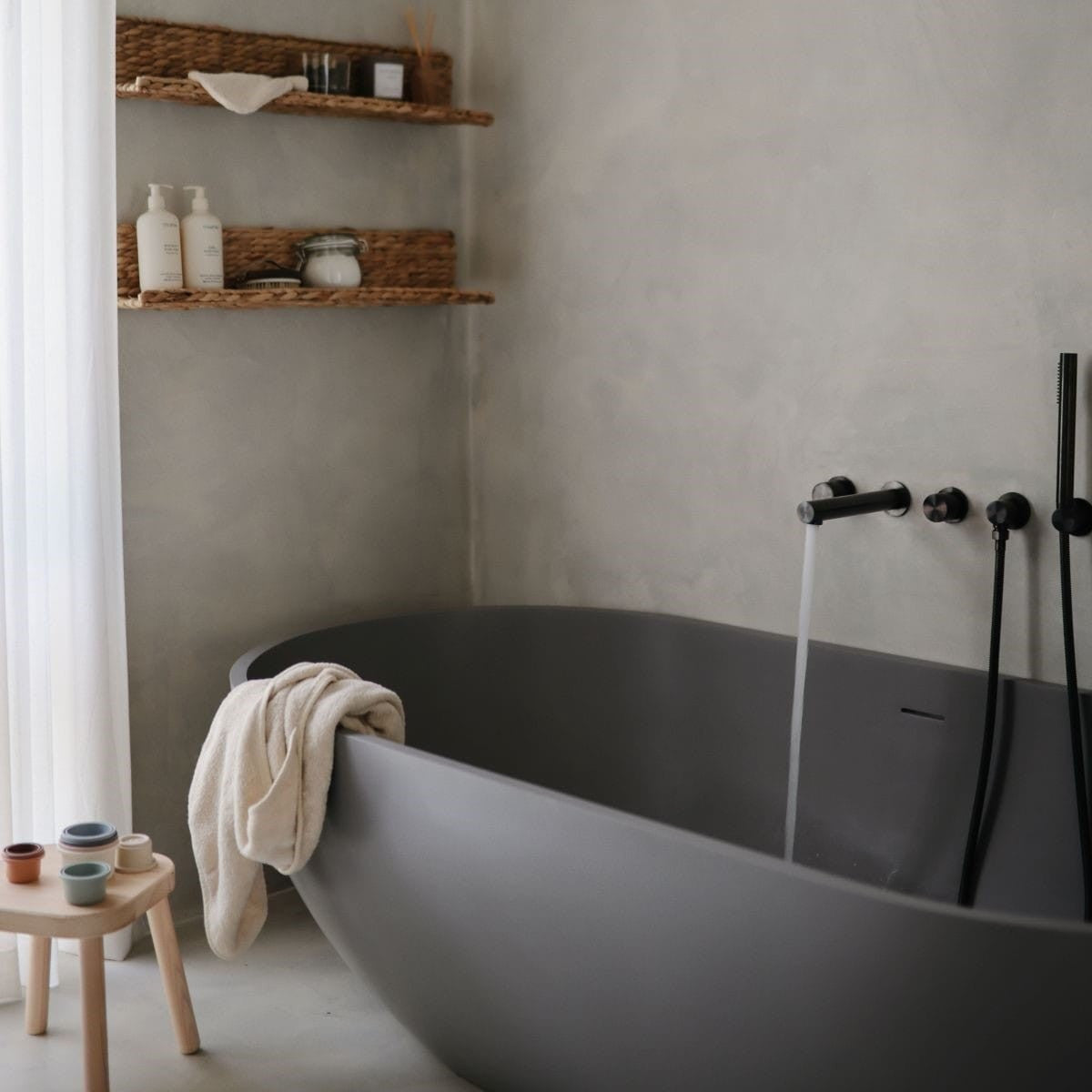 Mushie - Hooded towel - Omslag badhanddoek - Fog lifestyle