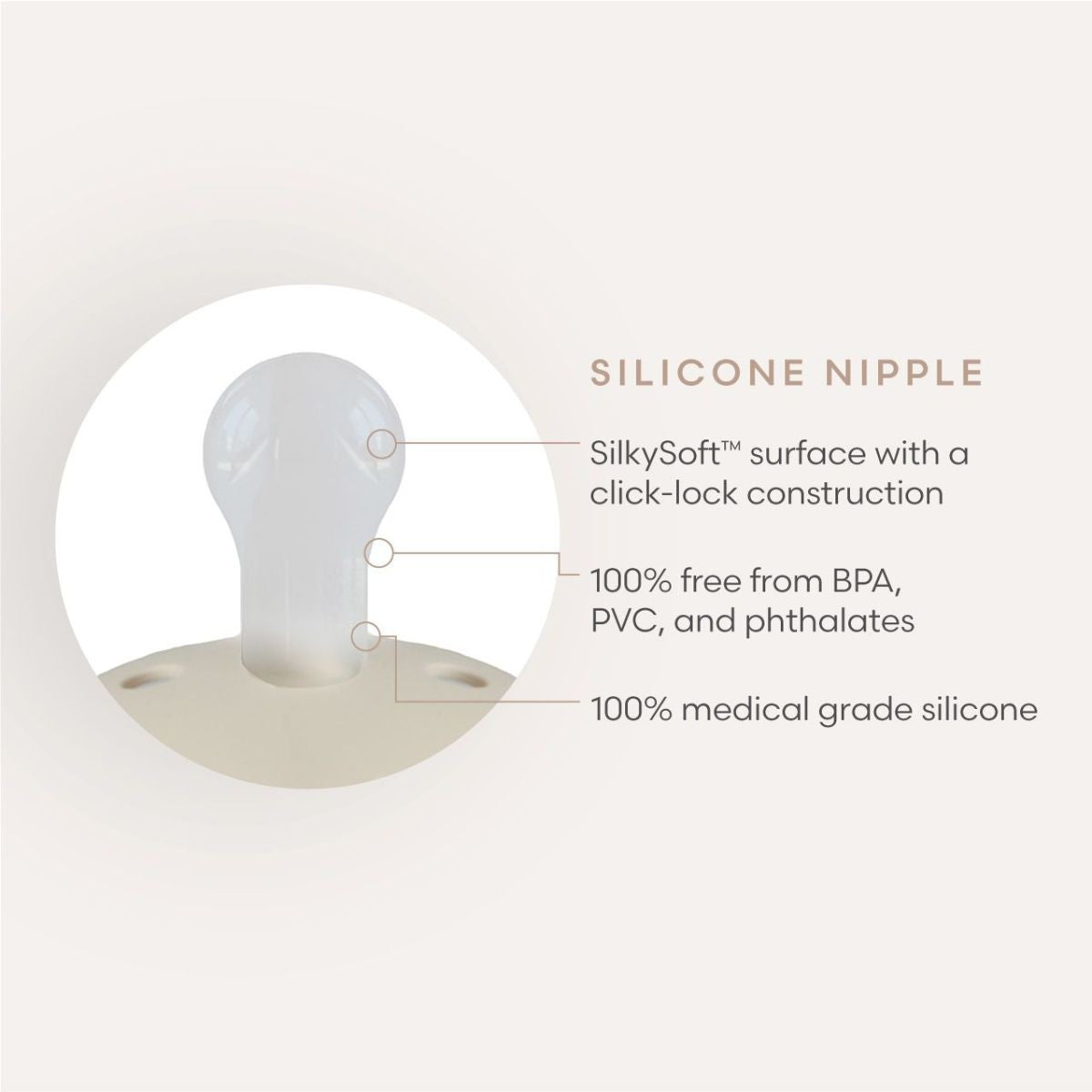 FRIGG Silicone Pacifier - Daisy - Portobello - 100% Medical Grade Silicone Nipple