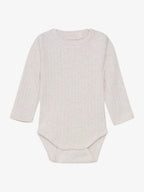 Fixoni - Body LS Melange - Pointelle - Romper met lange mouwen - 100% katoen