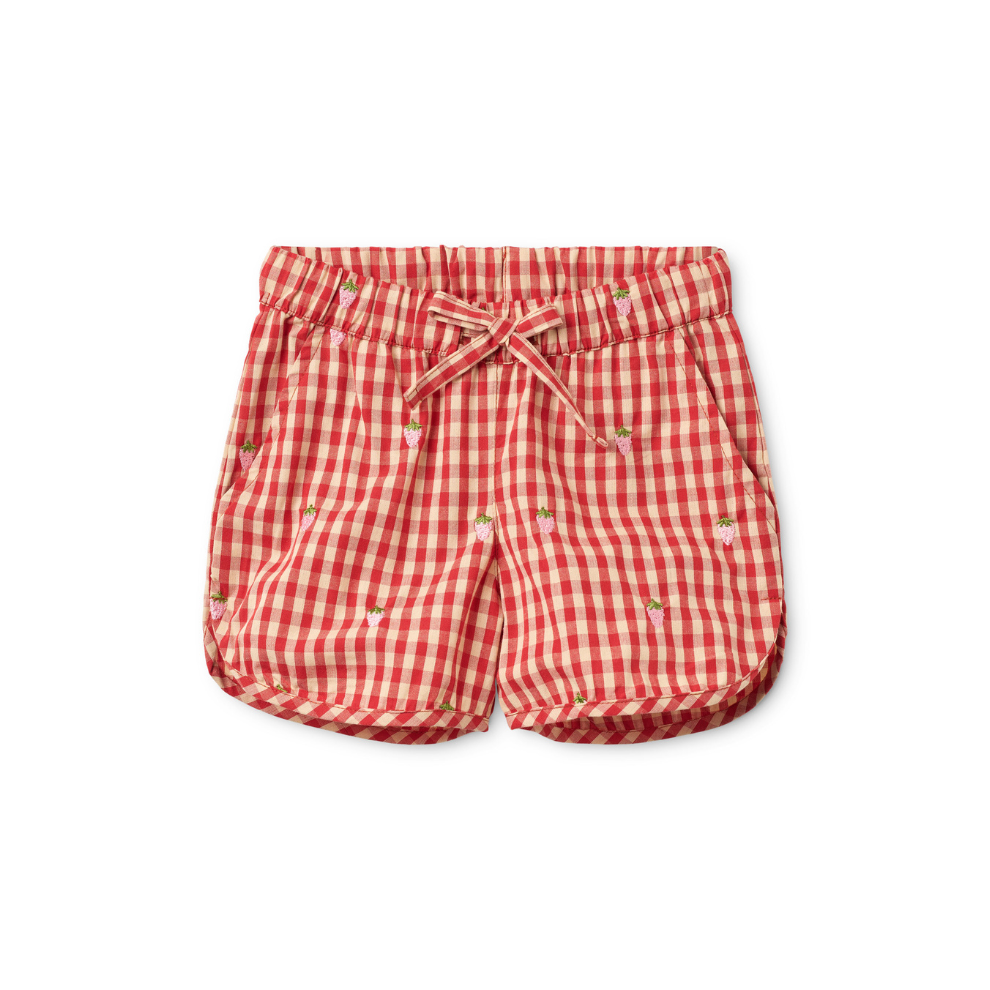 Kort broekje - Katoen - Rood/Roze - Aardbeitjes - Flöss