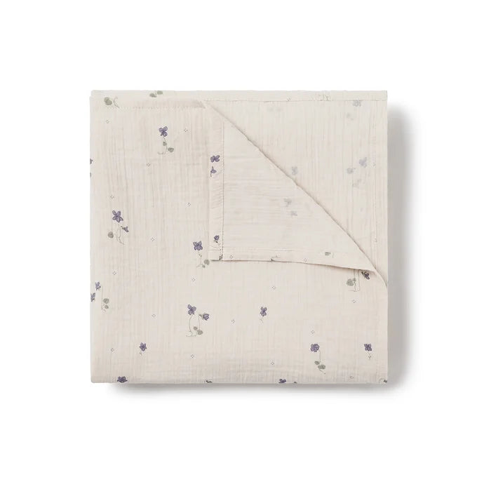 Garbo & Friends - Muslin Swaddle Blanket - Viola - Hydrofiele doek XL - gevouwen