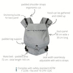 Primeo Djerba – Ergonomische Babytrage aus 100% Baumwolle – Von 2,5 bis 15 kg – Hoppediz