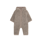 Baby buitenpak wool teddy - Camel Melange - 100% wol - HUTTEliHUT voorkant