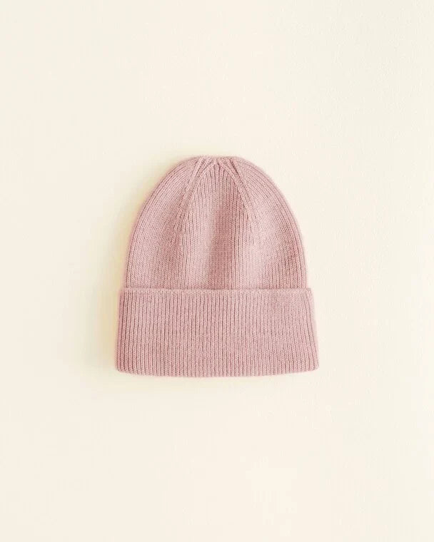 Gebreid mutsje - Fonzie newborn - Merino wol - HVID